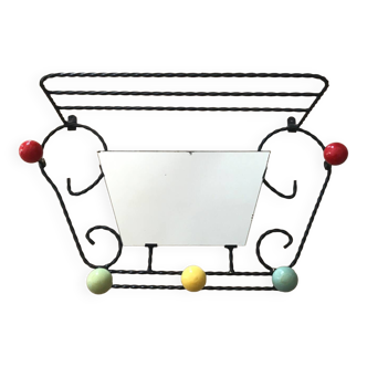 Ancien miroir porte manteau vintage