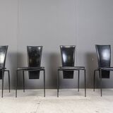 Set of 4 post modern dining chairs by Arper Italy, 1980s