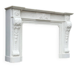 Napoleon III fireplace in statuary white marble, circa 1880.