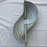 Pair of Mathieu brushed aluminum wall lights 70'S