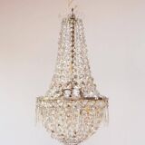 Old Swedish silvered bronze chandelier circa 1920
