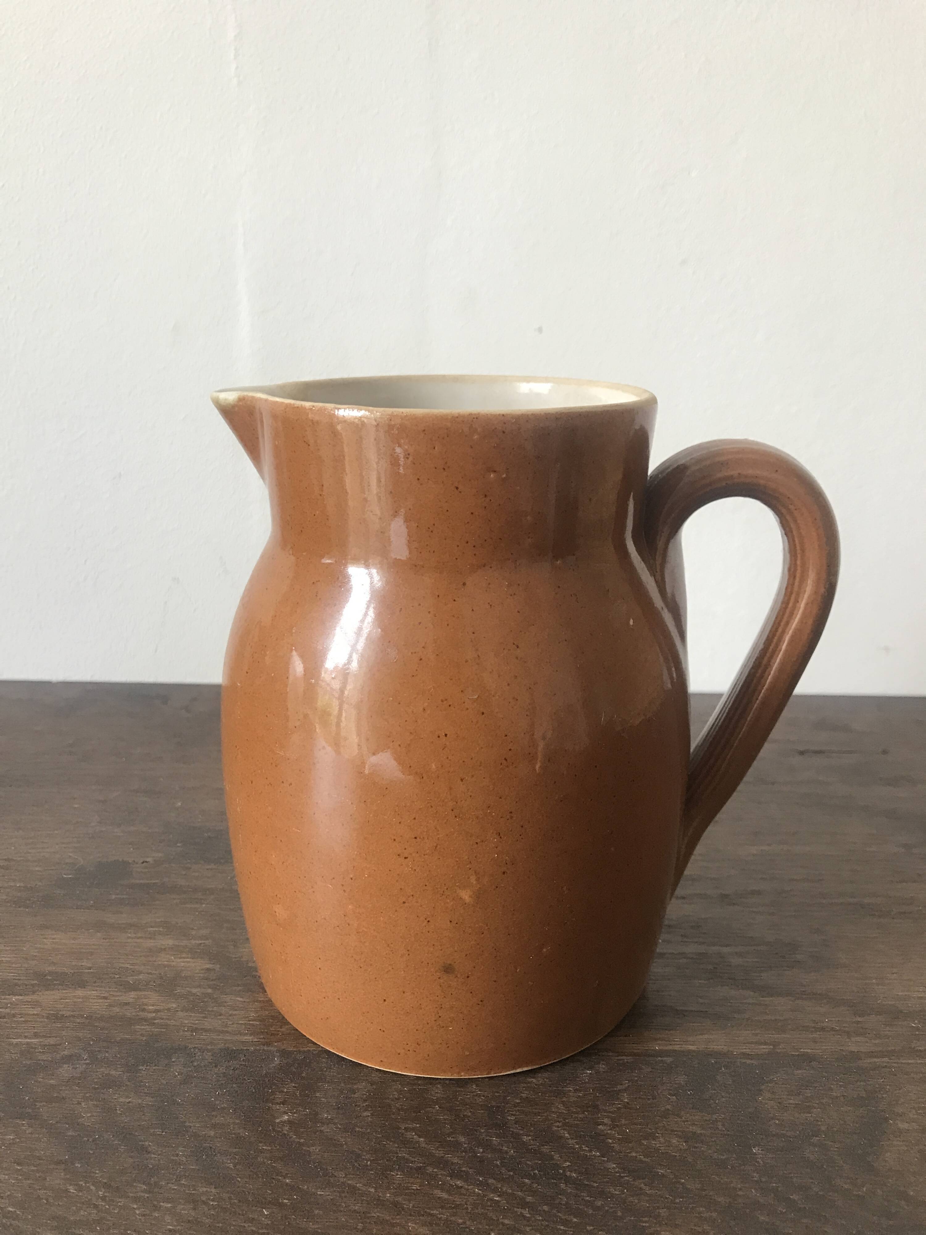 Set of 3 glazed stoneware jugs