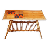 Rattan table, Audout Minet / Capron 1950