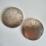 Set of 2 Silver-Plated Metal Coasters for Carafes or Bottles, Swedish