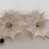 Pair of Italian Designer Cocoon Pendant lights original from the 1960s