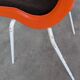 Vintage Overman Meblo Chairs: Orange & Brown Fabric, Stackable - Set of 2