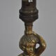 Ancient alabaster lamp and bronze cherub decoration