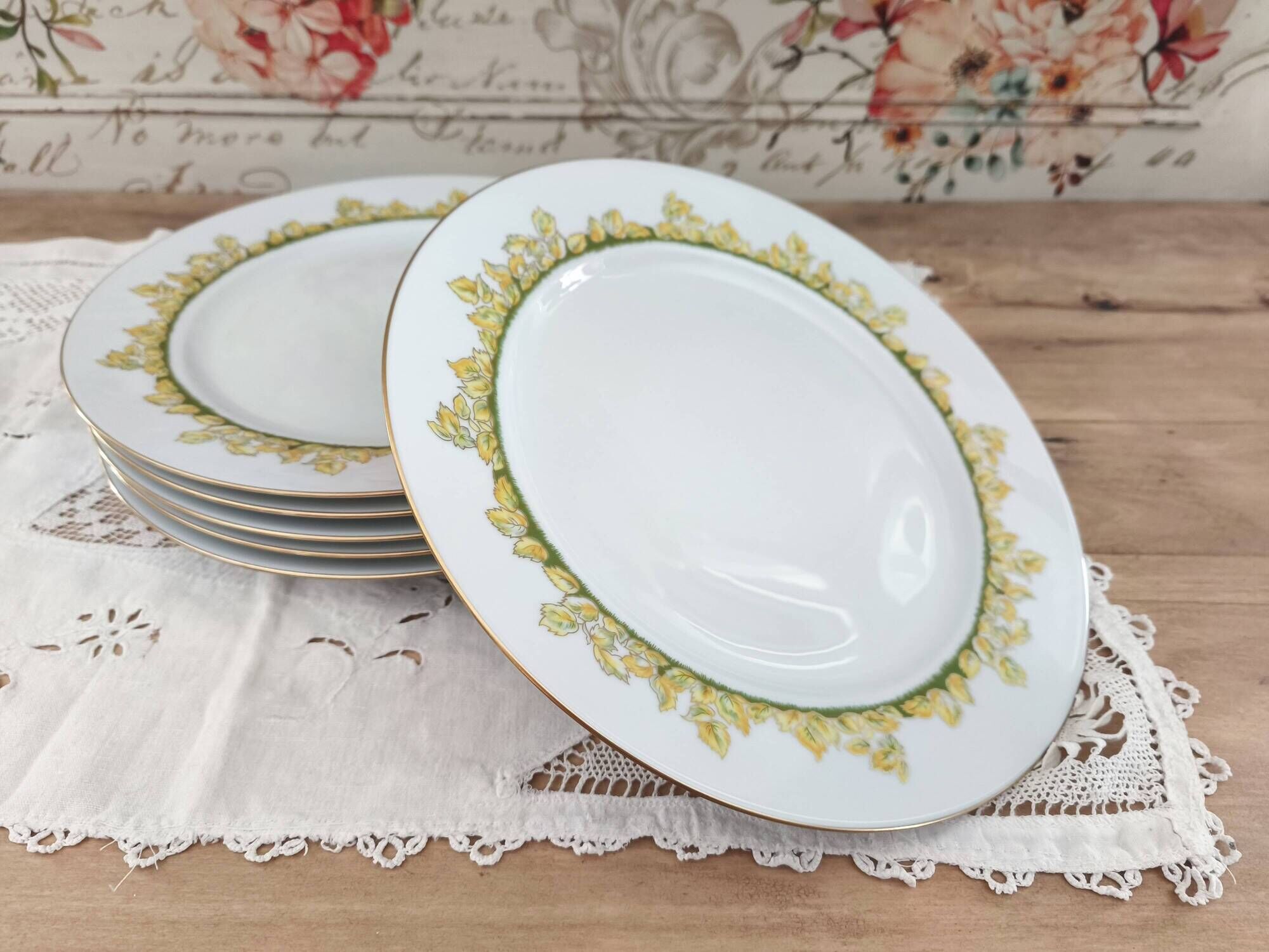Set of 6 Limoges porcelain plates Haviland Hôtel Métropole Brussels