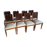 Set of eight Art Deco chairs in rosewood