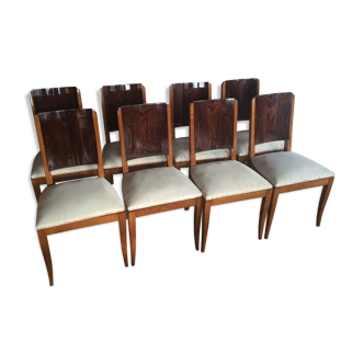 Suite de huit chaises Art Deco en palissandre