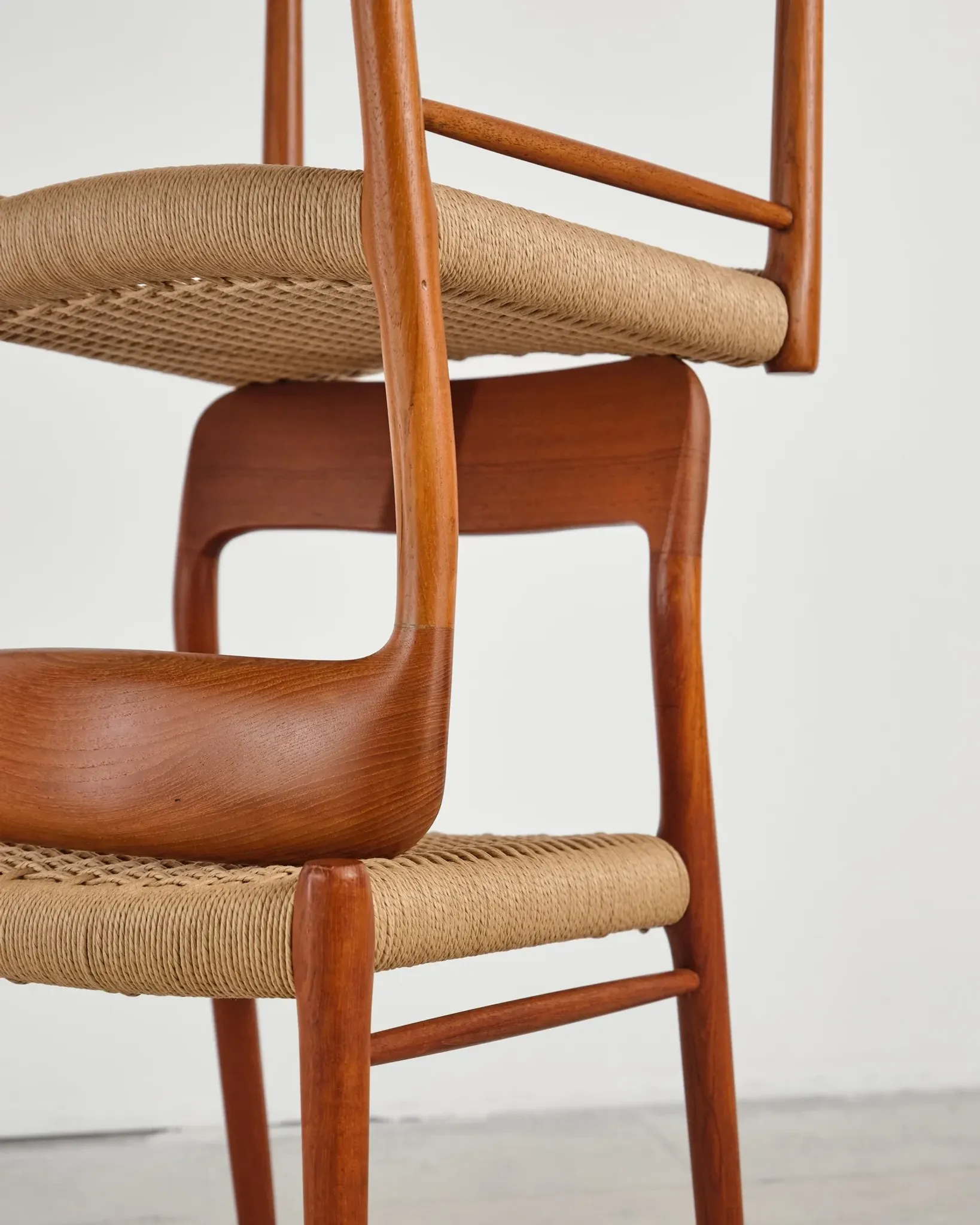 6 chairs model 75 in teak by Niels O. Møller, Denmark, 1950s