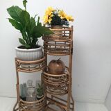 Wicker rattan bamboo plant table