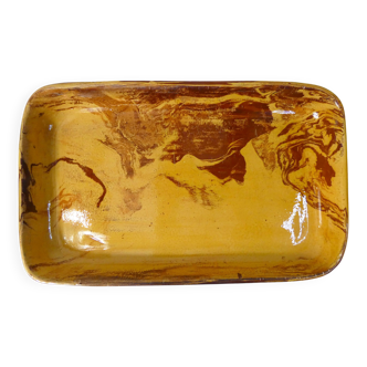 signed mixed earth ceramic tray with marbled effect