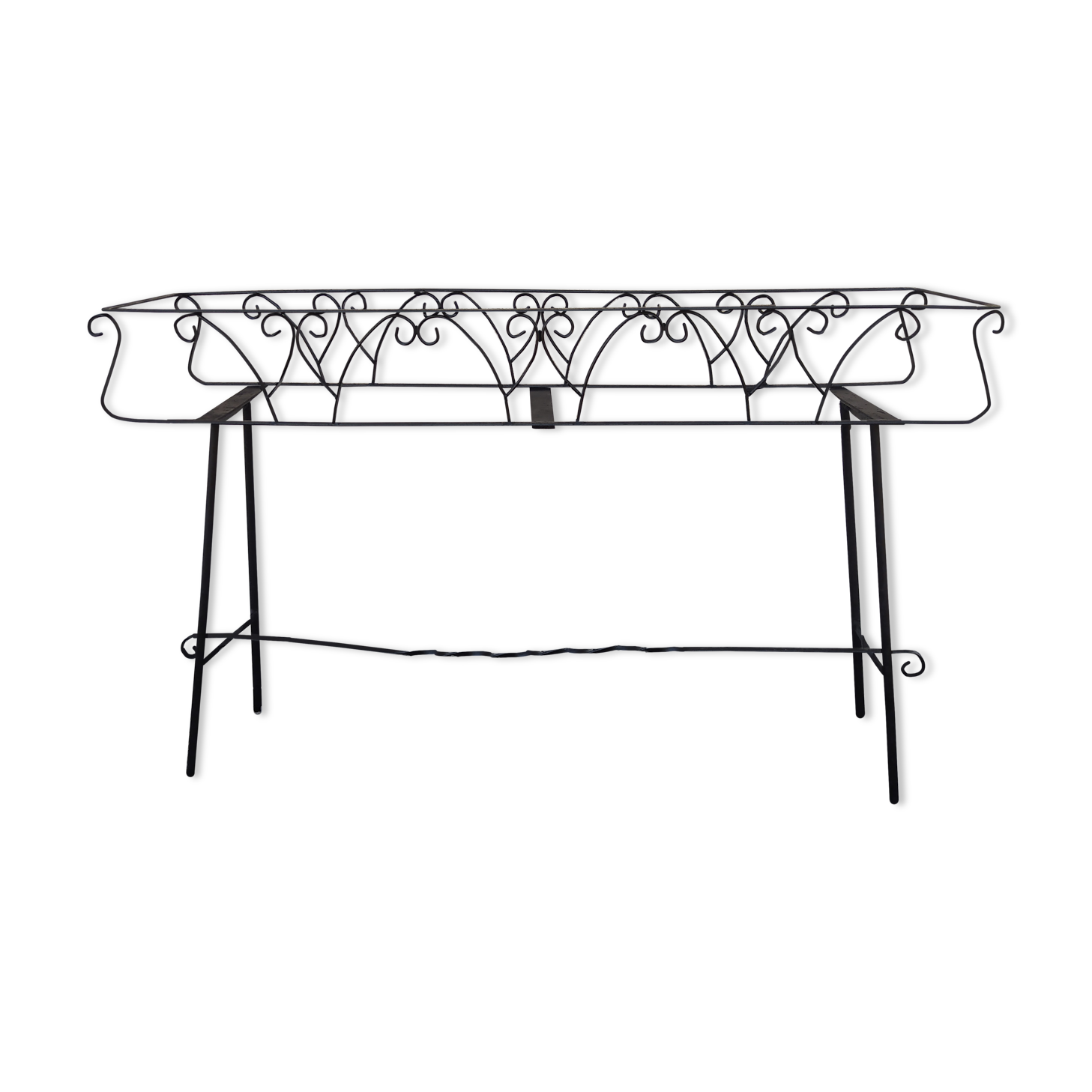 Vintage wrought iron rectangle planter stand