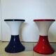 Pair of plastic Tam Tam stools. Original colors.