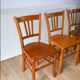 Set of 3 wooden bistro chairs 1950