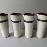 4 large ceramic glasses signed MBFA Pornic, 1960s
