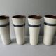 4 large ceramic glasses signed MBFA Pornic, 1960s