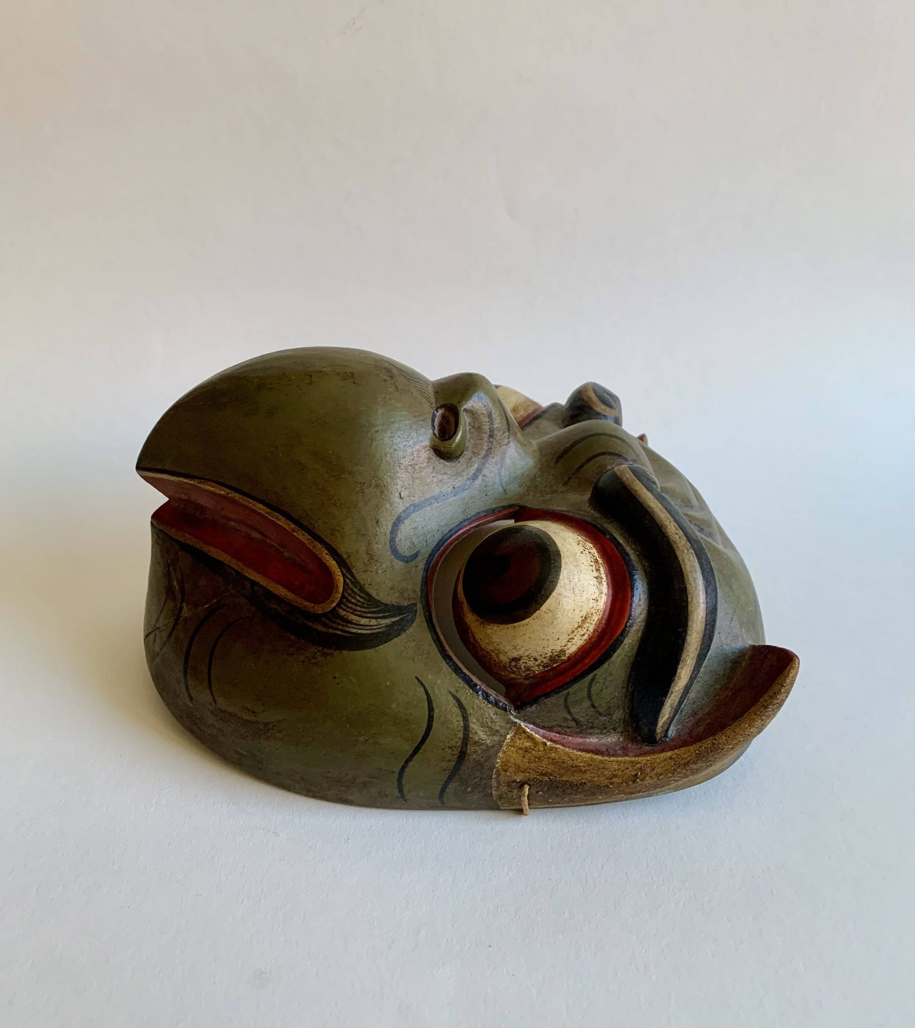 Set of 3 Hand-Carved Old  Wooden Masks South Asia