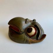 Set of 3 Hand-Carved Old  Wooden Masks South Asia