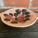 Old Plate VALLAURIS Polychrome Ceramic Flower Decor Vintage