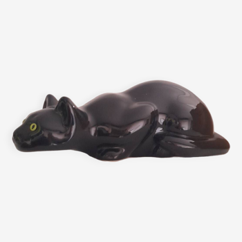 Grand chat en ceramique noire