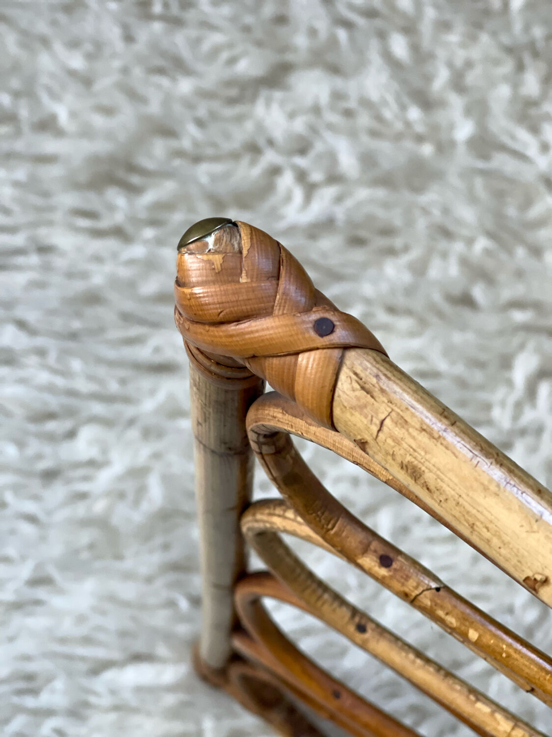 Vintage rattan magazine holder