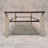 Italian coffee table metal & smoked glass ca 1970