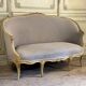 Louis XV style carved and painted wooden basket seat, 19th century.