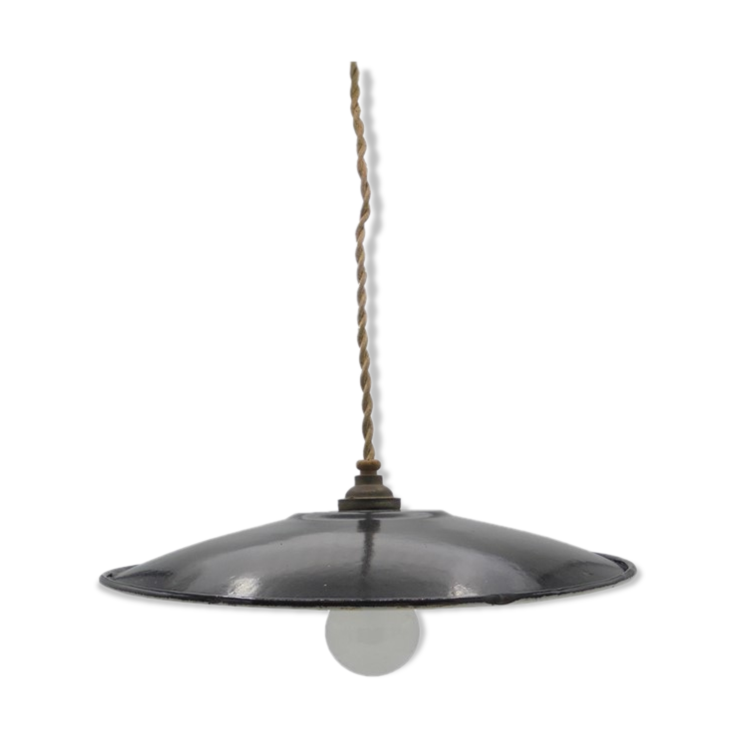 Hanging in black enamelled plate