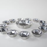 Set of stainless steel bowls, Italian design, 1980s, made in Italy