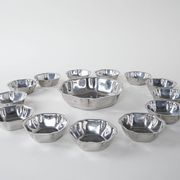Set of stainless steel bowls, Italian design, 1980s, made in Italy