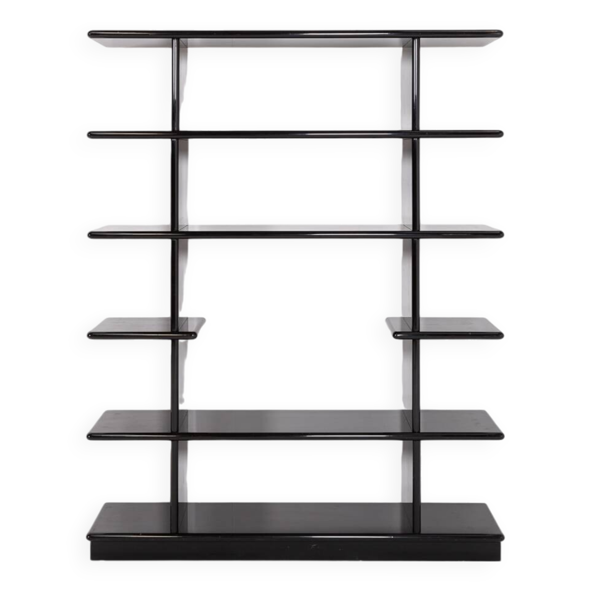 Vintage Italian design black gloss bookshelf, 1980’s