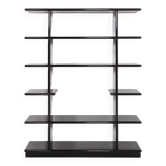 Vintage Italian design black gloss bookshelf, 1980’s