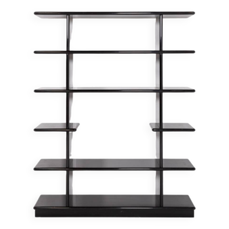 Vintage Italian design black gloss bookshelf, 1980’s