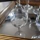 8 vintage stemmed glasses, French glassware, 1950s.