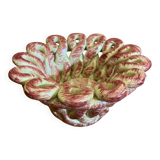 Antique White & Pink Openwork Braided Ceramic Barbotine Cup Vintage