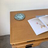 Modernist 50s oak metal desk