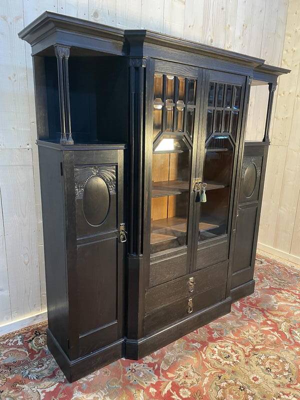 Display cabinet - Napoleon III / English cabinet in blackened wood