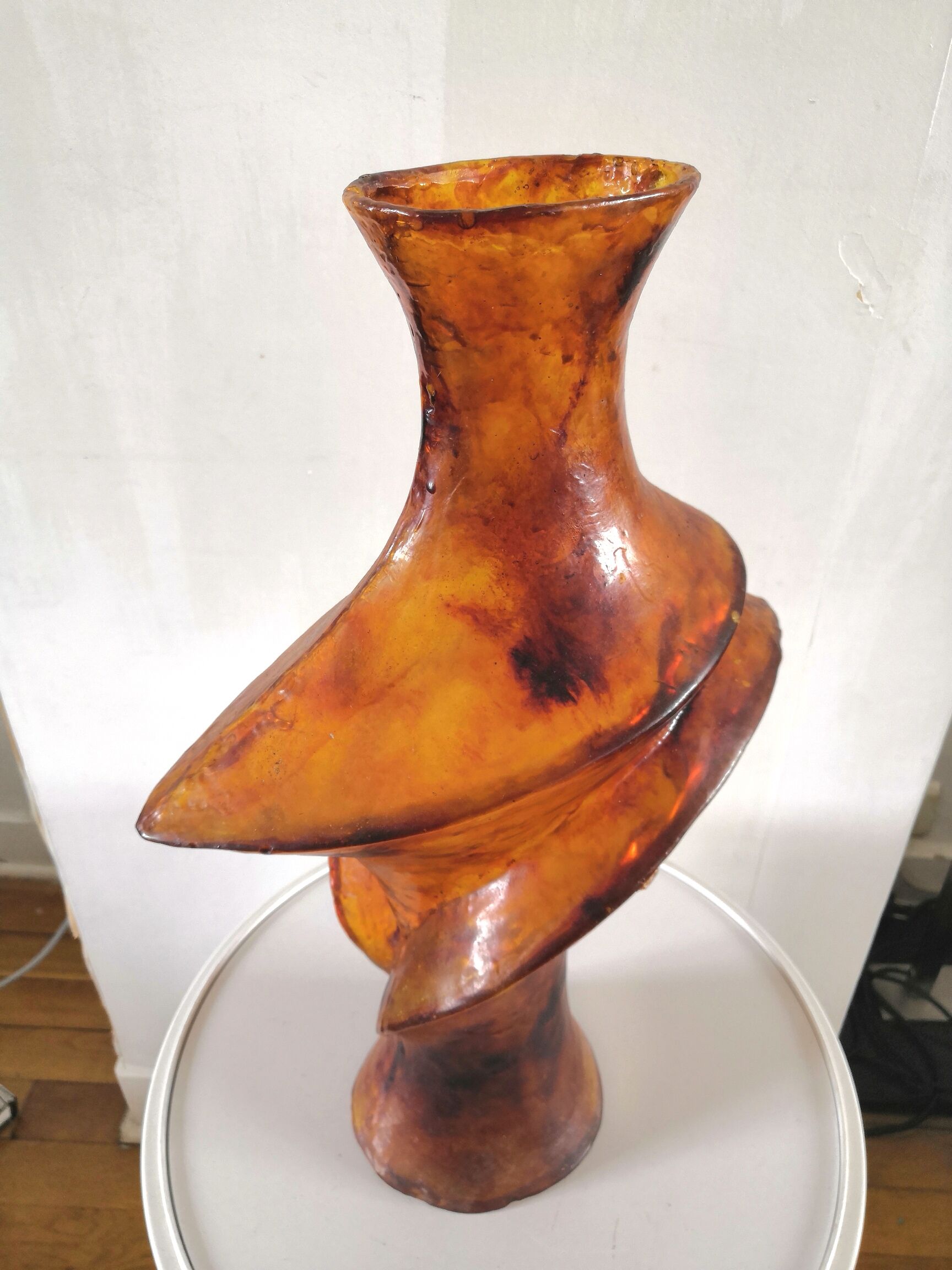 Freeform vase in resin design 70s