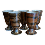 Set of 5 glazed stoneware mazagrans