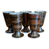 Set of 5 glazed stoneware mazagrans