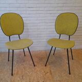Paire de chaises de salle à manger françaises années 50