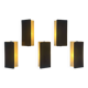 Set of 5 vintage shuttered wall lights, brown, France 1970