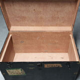 Riveted metal travel trunk