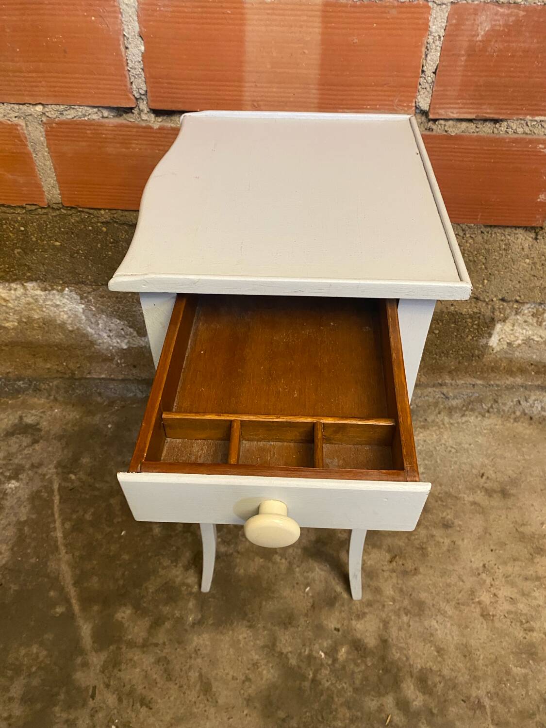 Louis xv style nightstand table wood drawer side vintage