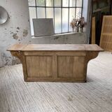 Two-sided central island counter in pine 220cm