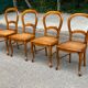 4 chaises à manger cannées Louis Philippe bois massif