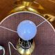 VINTAGE 1970 LARGE FORMAT LAMP CHROME BASE 1 BRUSHED ALUMINIUM BALL DO