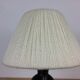 Black ceramic lamp Henri Chatard, 50s, wool lampshade